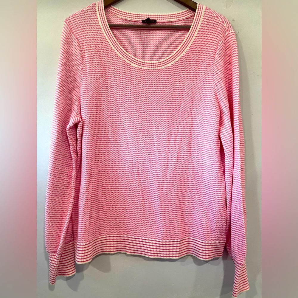 NWOT Talbots Pink & White Sweater Size XL